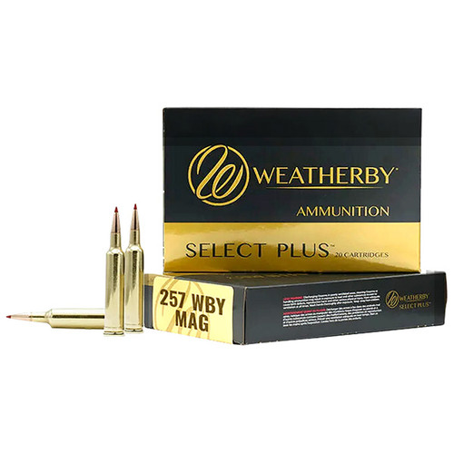 Weatherby Select Plus 257 Weatherby Magnum Rifle Ammunition 20 Rounds Brass Centerfire 100 Grain Tipped TSX Lead Free