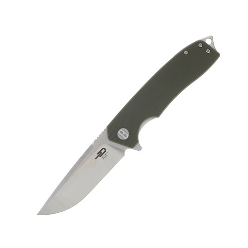 Bestech Knives Lion Army Green 3.47in Plain Dual Finish Drop Point BG01B