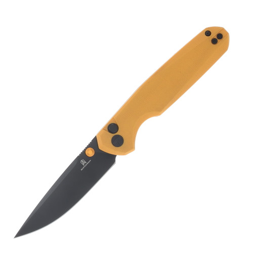 Bestech Knives Bestechman Velix Yellow 3.31in Plain Black PVD Drop Point BMK07E