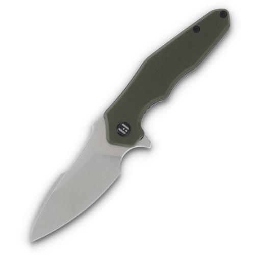Hightron Knives Mini Ventura OD Green 2.85in Plain Stonewash Clip Point HK05GRNS