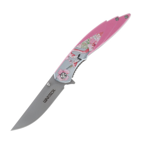 Neptune Trading Flamingo Linerlock Folding Knife Pink Aluminum NTPWT451PK