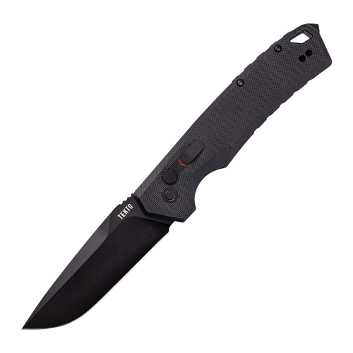 Tekto A3 Delta OTS Auto Knife G10 Black 3.6in Plain Drop Point