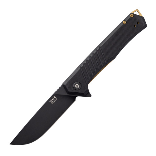 TEKTO F1 Alpha G-10 Plain Black Mod Straight Back Bronze Accents TKF1R-G1BK-D2BK1-A3