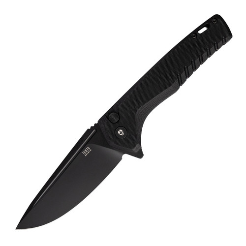 TEKTO F3 Charlie G-10 Plain Black Drop Point Black Accents TKF3R-G1BK-D2BK1-A1