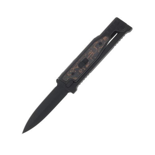 Reate EXO-M Safety Lock Gravity Knife Copper Camo Fat Carbon PVD Dagger SMKW Exclusive