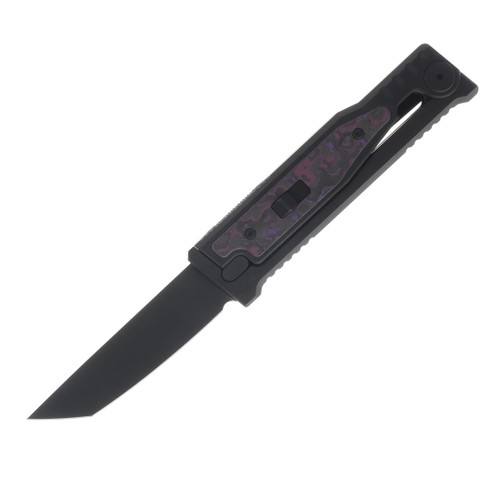 Reate EXO-M Safety Lock Gravity Knife Black PVD Tanto (SMKW Exclusive Purple Haze Fat Carbon Insert) REEXO-M14