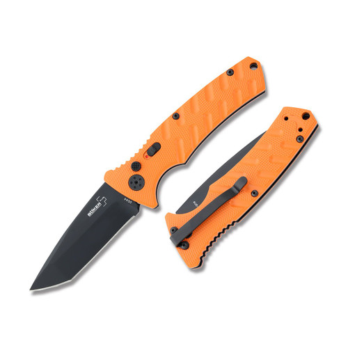 Boker Plus Strike Automatic Knife Black Tanto Orange