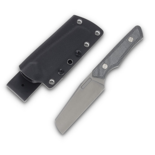 Vero Axon Fixed Blade Knife Stonewash/Black Micarta FBK286B-3