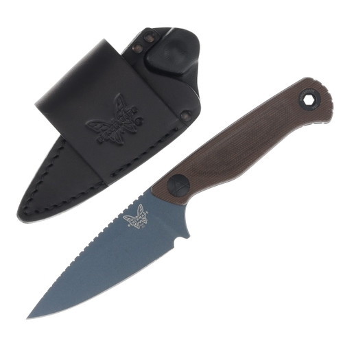 Benchmade Dacian Fixed Blade Brown Micarta 3.54in Blue Spear Point BM203BT-03