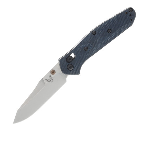 Benchmade Mini Osborne Folding Knife Satin M390 T/E Blue Denim Micarta
