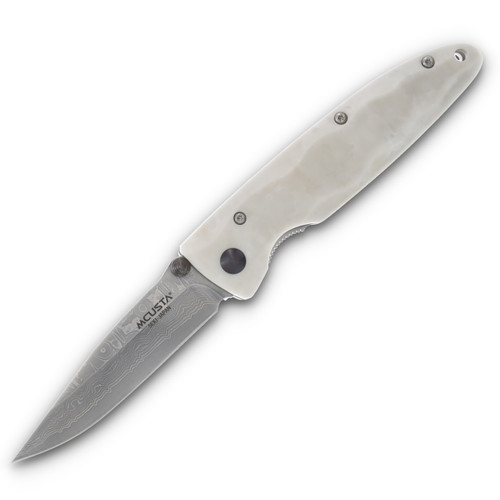 Mcusta MC-1 Classic Wave Folding Knife Corian 3.25in Damascus Clip Point MC-19D