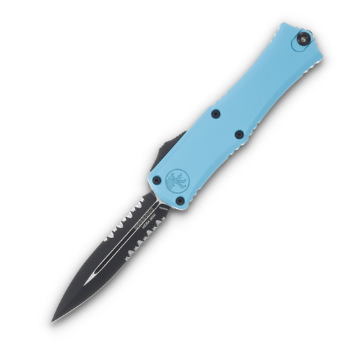 Microtech Hera II Mini OTF Auto Knife Turquoise 3in Part Serr D/E Black Dagger AUMT1702M2TQ