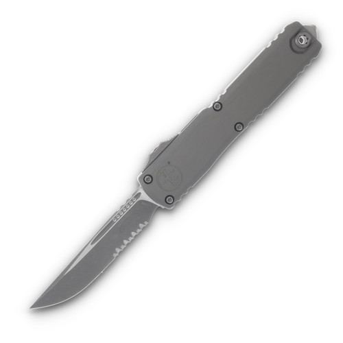 Microtech Ultratech GEN III ZBP OTF Natural 3.55in Part Serr Apoc Drop Point AUMT112111APNC