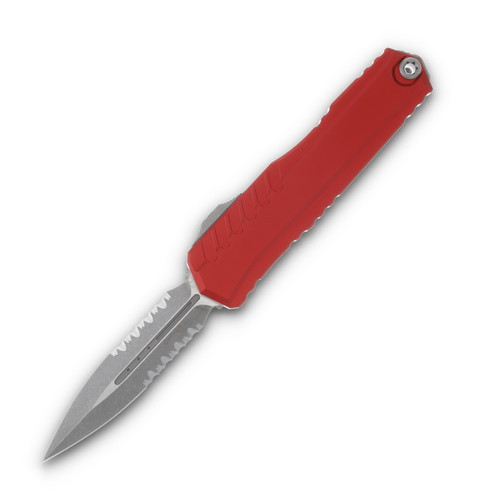 Microtech Knives Cypher II OTF Auto Red 3.5in Part Serr Apocalyptic Dagger AUMT124211APRD