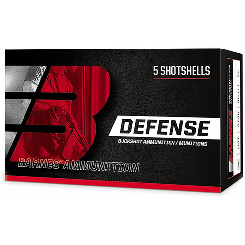 Barnes Bullets Defense Buckshot 12 Gauge Shotshell 3in Brass 15 Pellet 00 Buck CP Lead Shot