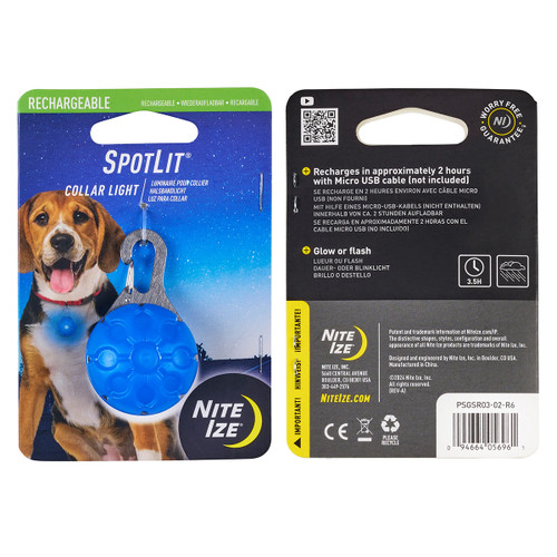 Nite Ize SpotLit Rechargeable Collar Light Blue 