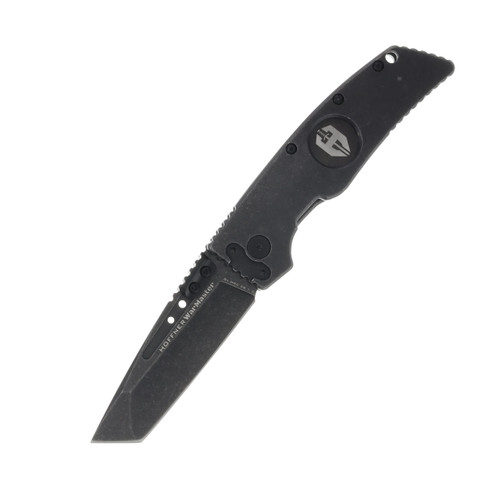 Hoffner Knives WARMASTER 3.62 Inch Plain Black Stonewash Tanto FK-WM-D2