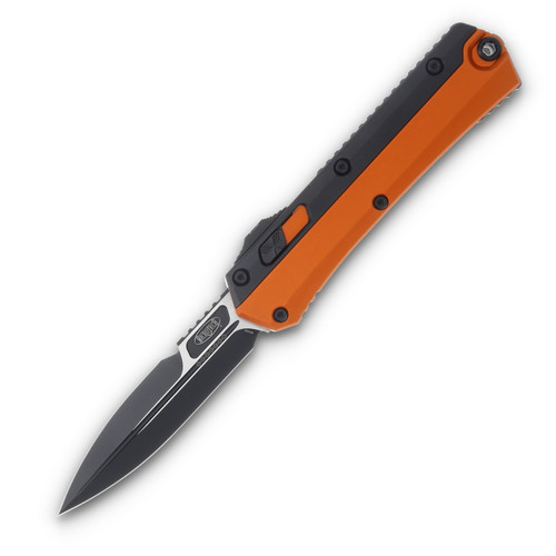 Microtech Glykon Auto OTF Orange Knife 3.75in Black Double Edge Bayonet Blade AUMT1841OR