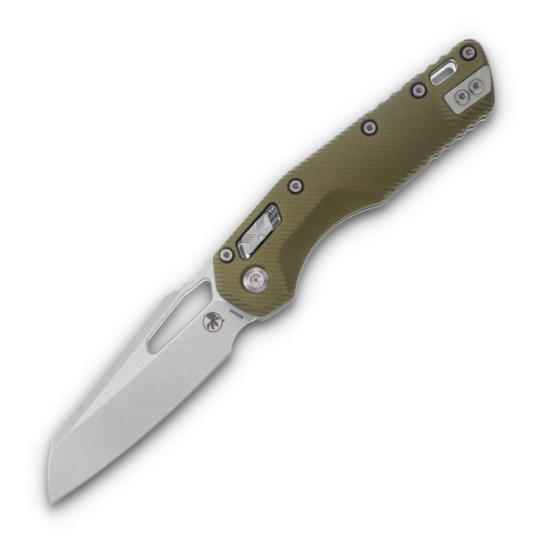 Microtech MSI Ram-Lok Fluted OD Green 3.88in Stonewash Sheepsfoot Blade MT21010FLOD