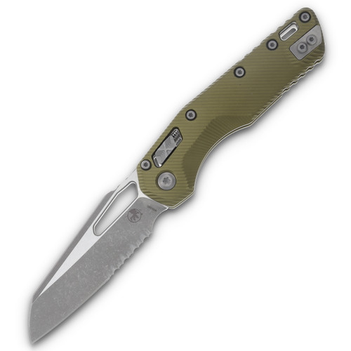Microtech MSI Ram-Lok Fluted OD Green 3.88in Apoc Part Serr Sheepsfoot Blade