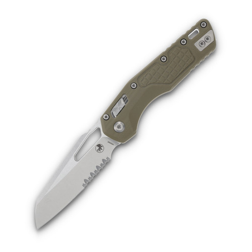 Microtech MSI Ram-Lok Frag G10 OD Green 3.88in SW Part Serr Sheepsfoot Blade