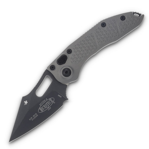 Microtech Stitch Auto Knife Natural Aluminum 3.75in Black Apoc Spear Point