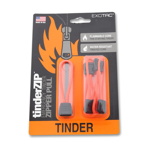 Exotac Orange TinderZip Emergency Tinder Zipper Pull