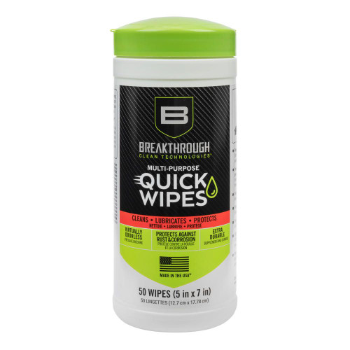 Breakthrough Technologies CLP Quick Wipes - 5in x 7in - 50 Pack Canister