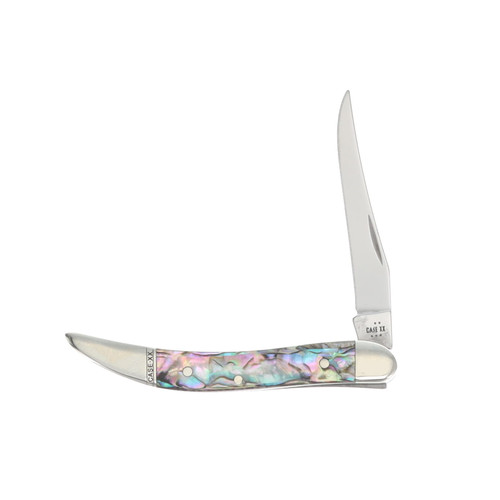 Case Genuine Abalone Small Texas Toothpick Folding Knife CA12002