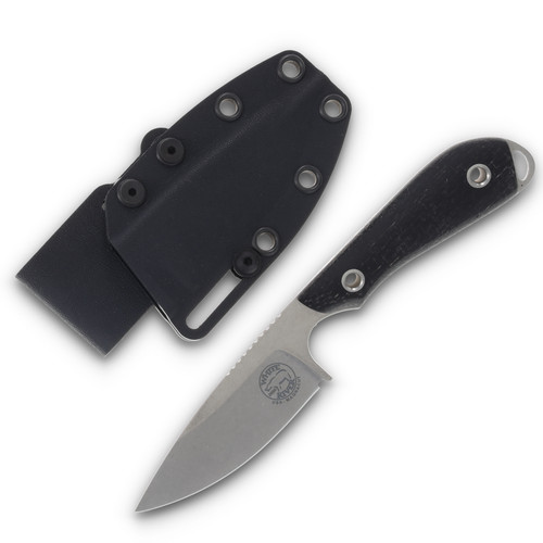 White River M1 Caper Fixed Blade Knife 3in Plain Stonewash Drop Point with Sheath 1