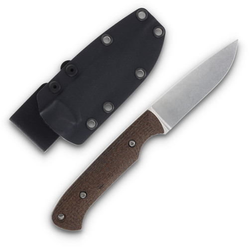 White River Hunter Fixed Blade Natural 3.5 Inch Plain Satin Drop Point with Sheath 1