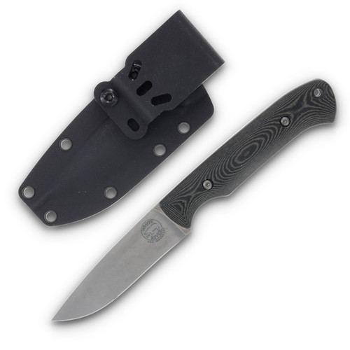 White River Hunter OD Green – Black 3.5 Inch Plain Satin Drop Point with Sheath 1