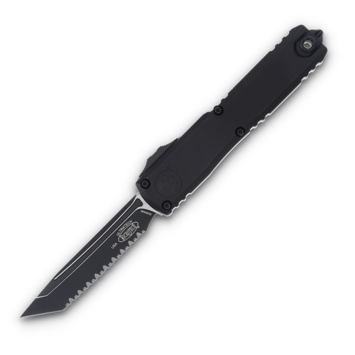 Microtech Ultratech GEN III ZBP OTF Tactical Black 3.55in full Serr Tanto Blade AUMT11233T