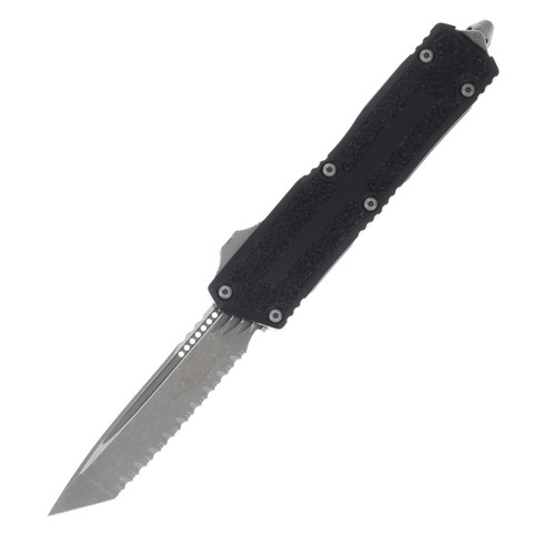 Microtech Scarab II Gen III OTF Black 3.88in Full Serr Apoc Tanto Blade AUMT127912AP