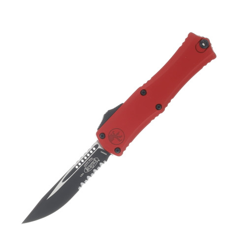 Microtech Hera II Mini OTF Auto Knife Red 3in Part Serr Black Drop Point Blade AUMT1703M2RD