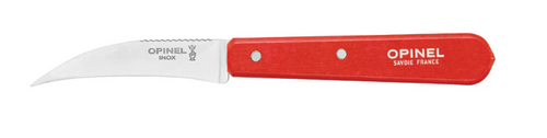 Opinel No. 114 Vegetable Knife Red 2.75 Inch Plain Hawkbill Blade