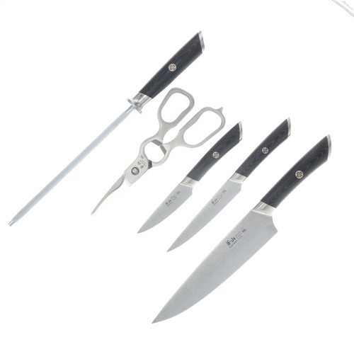 Cangshan Kuro Series 6 pc Block Set With Gray Block 504333