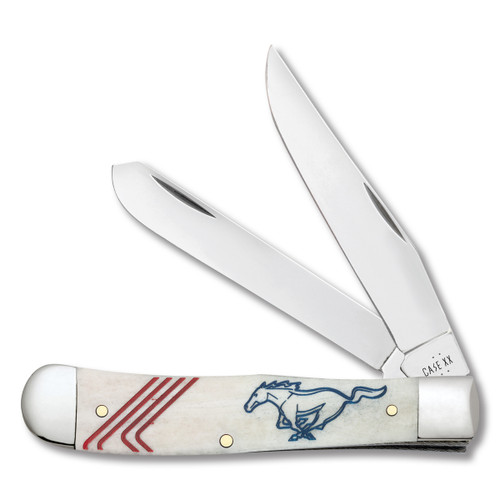 Case XX Ford Motors Smooth Natural Bone Trapper Folding Knife Gift
