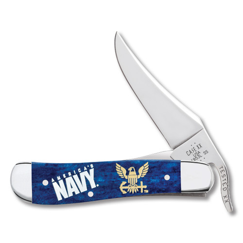 Case XX US Navy Blue Smooth Bone RussLock Folding Knife CA17730