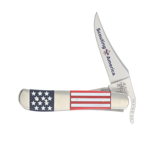 Case XX Scouting America RussLock Folding Knife American Flag/Center Bolster CA18144