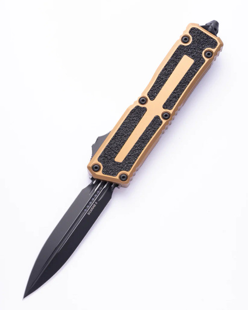 Microtech Scarab II Gen III D/E OTF Knife Tan 3.95in Black Dagger