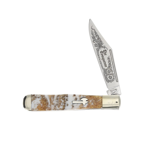 Battle Axe 1-Blade Folding Hunter- Marble Gold Micapearl 1-of-6