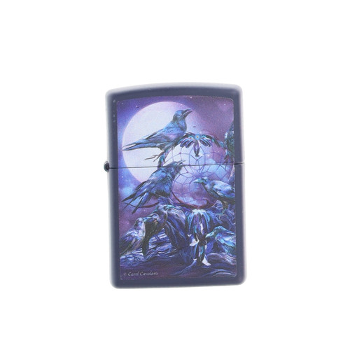 Zippo Lighter Carol Calavaris Raven Dreams Design Navy Matte ZP46746