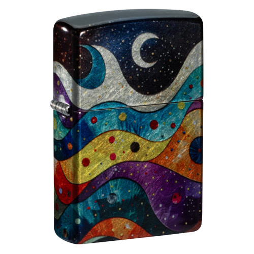 Zippo Lighter Space Fusion Design Tumbled Chrome ZP46598
