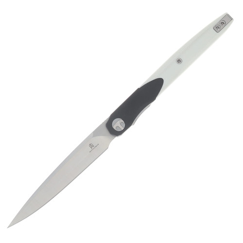 Bestechman Lanza Black-White G10 3.45 Inch Satin-Stonewash Blade BMK14A