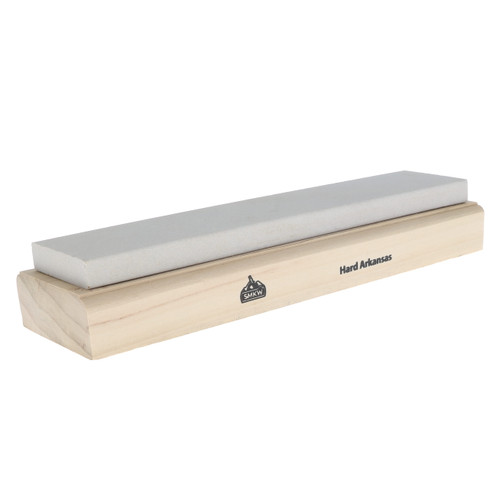 AAPCO Wood Mounted Hard Arkansas Bench Stone 10 x 2 x 0.5 In AAWMBSH10