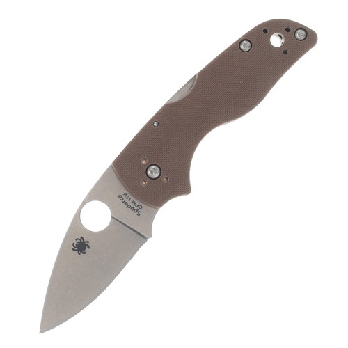 Spyderco Lil Native Sprint Run Mid Backlock Brown 2.42 Plain Satin Leaf SPC230MBGPBN15V