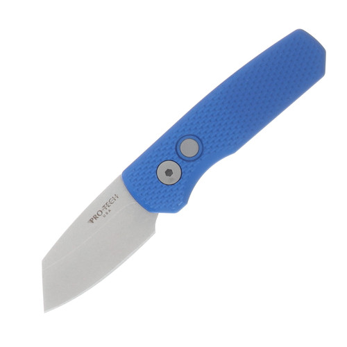 Pro Tech Auto Runt 5 Textured Blue Handle Stonewash Reverse Tanto Blade AUPTR5205-BLUE