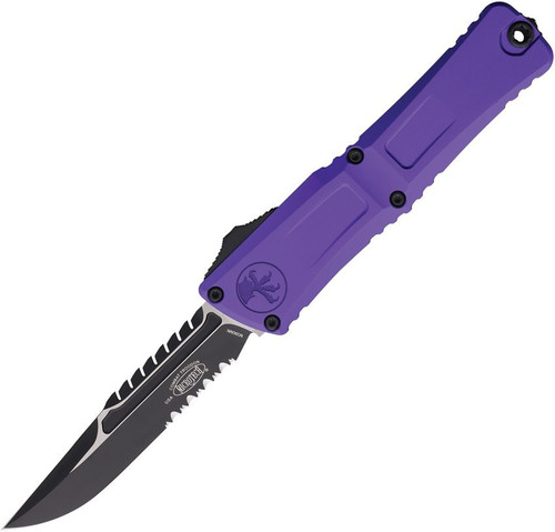 Microtech Combat Troodon OTF Gen III Signature Series Interceptor Black Coated Half Serrated/Purple AUMT12172PUS