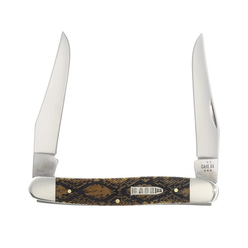 Case "Snakeskin" Muskrat Smooth Antique Bone Bullet Shield